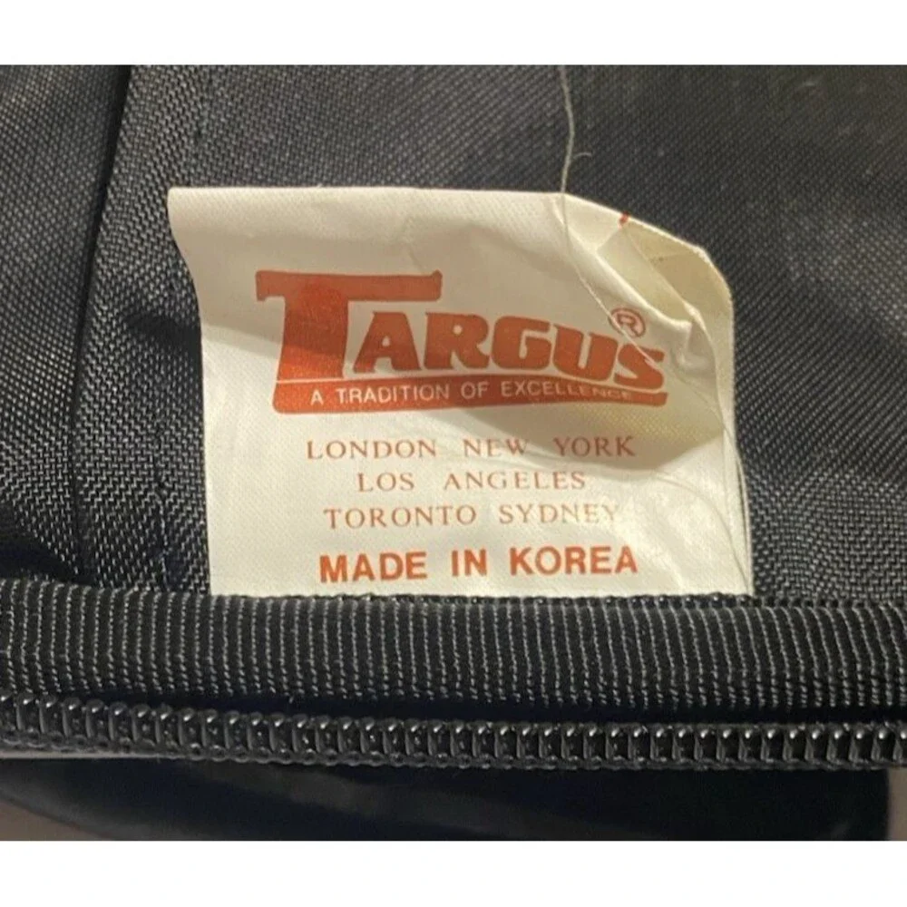 Vintage Targus Laptop Case Bag Black Red Stitch Made in Korea 80s 90s Retro